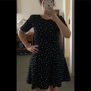 Fit and flare black short sleeve dress! NWT